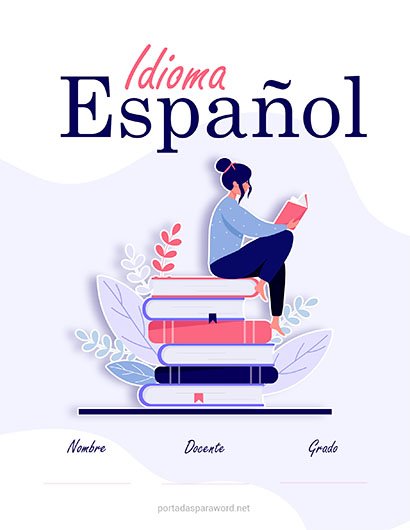 Portadas de español para imprimir en cuadernos