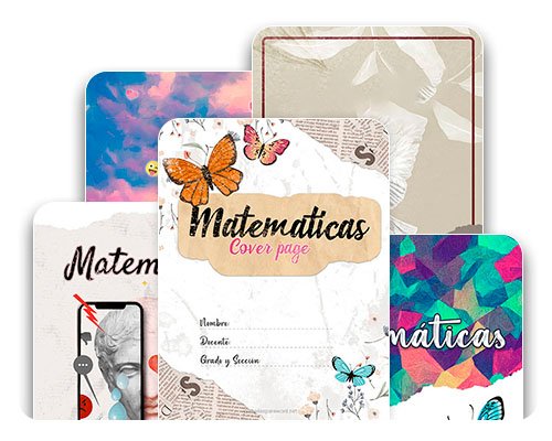 Carátulas y Portadas para cuadernos de matemáticas Aesthetic